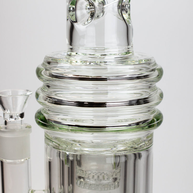 O 17" H2O glass water bong with double layer honeycomb [H2O-5005]