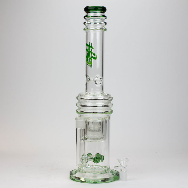 O 17" H2O glass water bong with double layer honeycomb [H2O-5005]