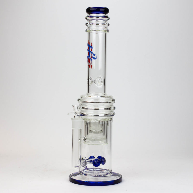 O 17" H2O glass water bong with double layer honeycomb [H2O-5005]