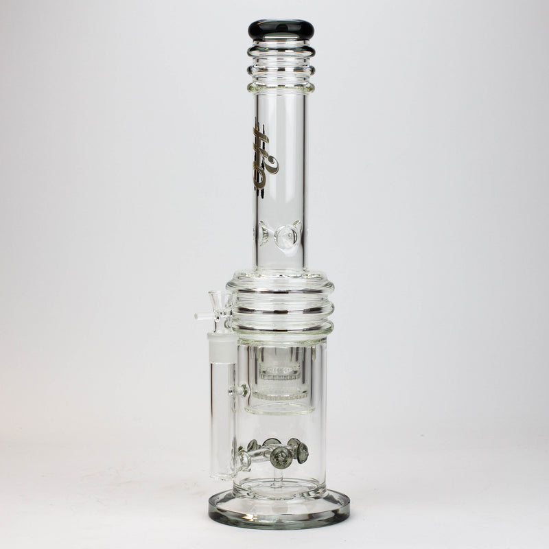 O 17" H2O glass water bong with double layer honeycomb [H2O-5005]