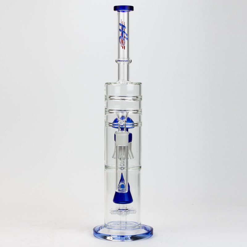 O 17" H2O dual diffuser glass water bong [H2O-5002]