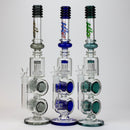 17" H2O Double ring glass water bong [H2O-5006] Glass Bong Canadian Distributor
