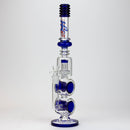 17" H2O Double ring glass water bong [H2O-5006] Glass Bong Canadian Distributor Blue