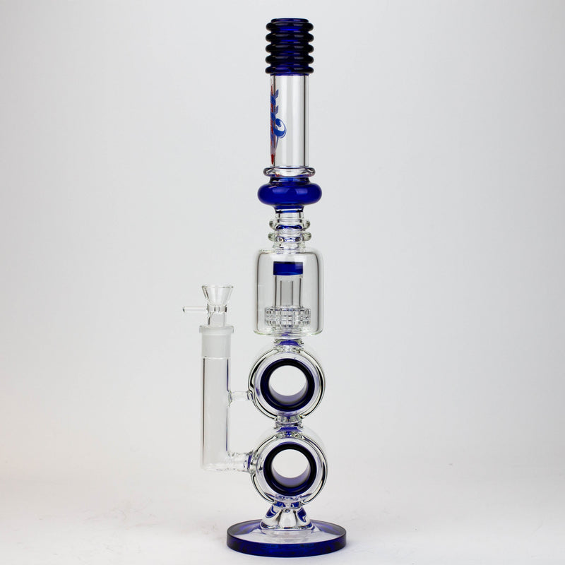 O 17" H2O Double ring glass water bong [H2O-5006]