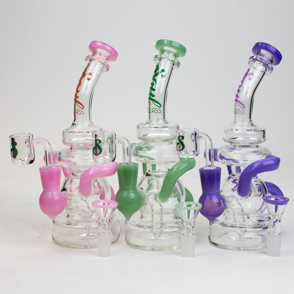 O 8" SOUL Glass 2-in-1 recycler bong [S2063]