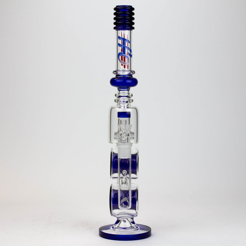 O 17" H2O Double ring glass water bong [H2O-5006]