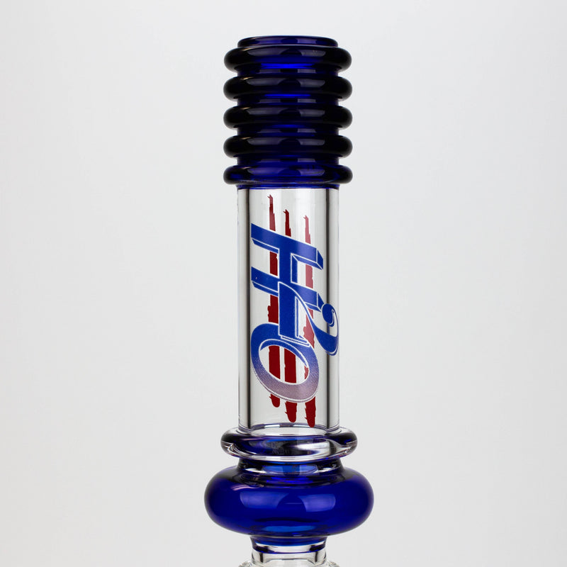 O 17" H2O Double ring glass water bong [H2O-5006]