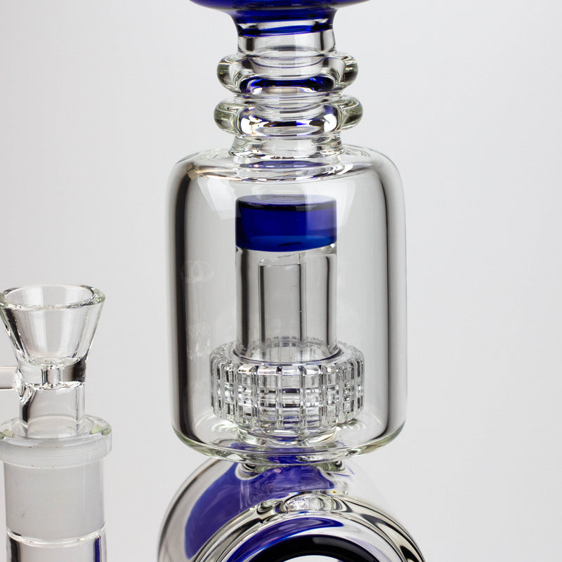 O 17" H2O Double ring glass water bong [H2O-5006]