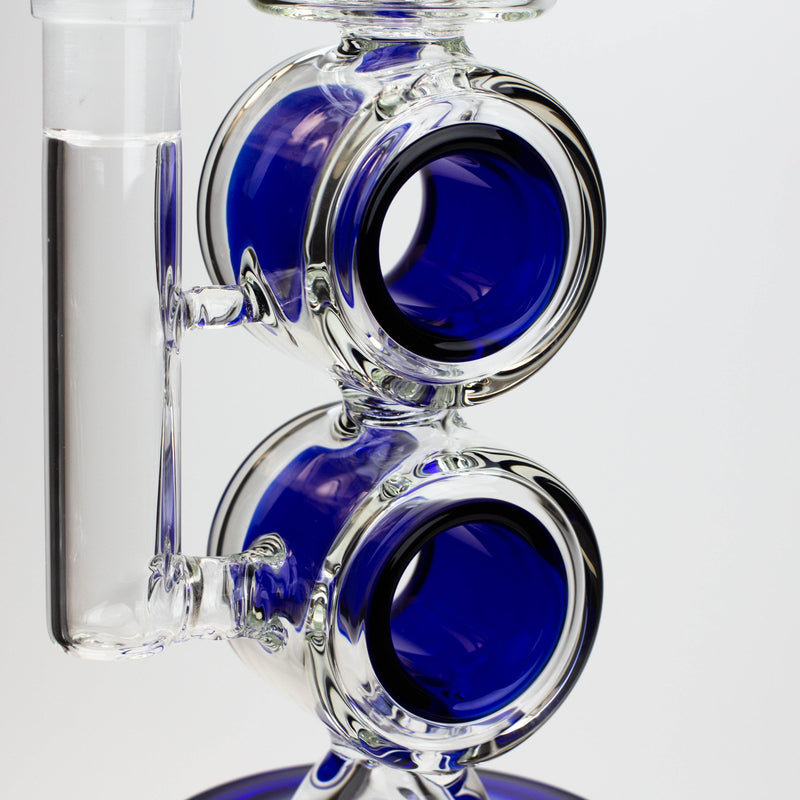 O 17" H2O Double ring glass water bong [H2O-5006]