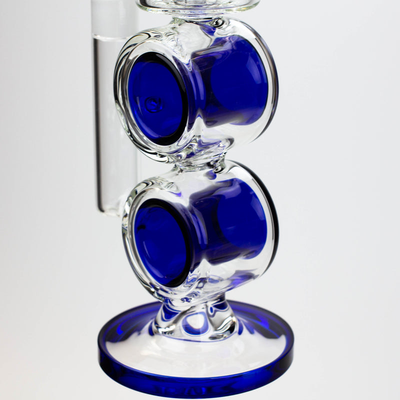 O 17" H2O Double ring glass water bong [H2O-5006]