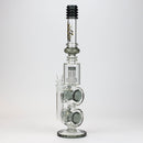 17" H2O Double ring glass water bong [H2O-5006] Glass Bong Canadian Distributor Trans Black