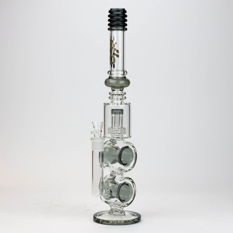 O 17" H2O Double ring glass water bong [H2O-5006]