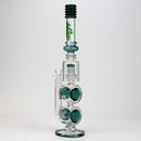 17" H2O Double ring glass water bong [H2O-5006] Glass Bong Canadian Distributor Green