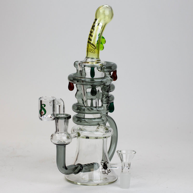 O 9.5" SOUL Glass 2-in-1 recycler bong [S2064]