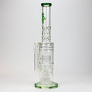 18" H2O glass water bong with triple mini shower head diffuser [H2O-5007] Glass Bong Canadian Distributor Green