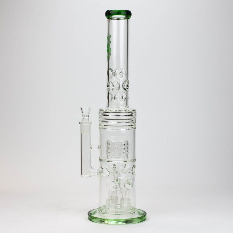 O 18" H2O glass water bong with thriple mini shower head diffuser [H2O-5007]