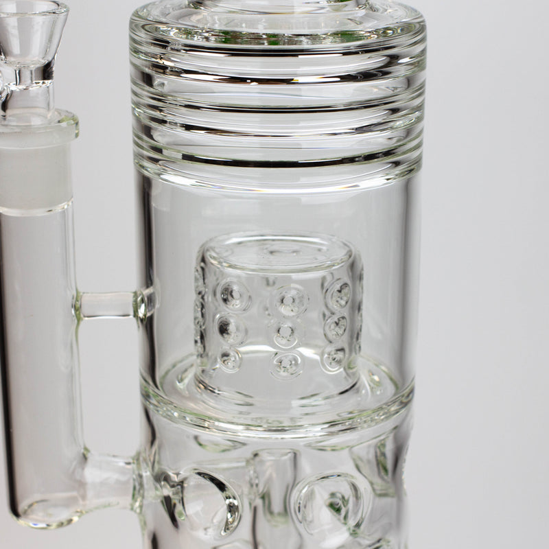 O 18" H2O glass water bong with thriple mini shower head diffuser [H2O-5007]