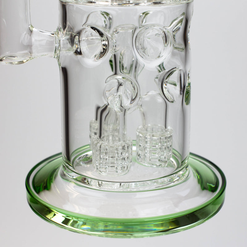 O 18" H2O glass water bong with thriple mini shower head diffuser [H2O-5007]