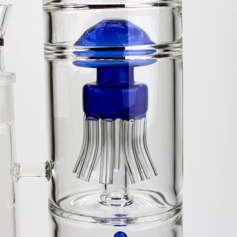 O 17" H2O dual diffuser glass water bong [H2O-5002]