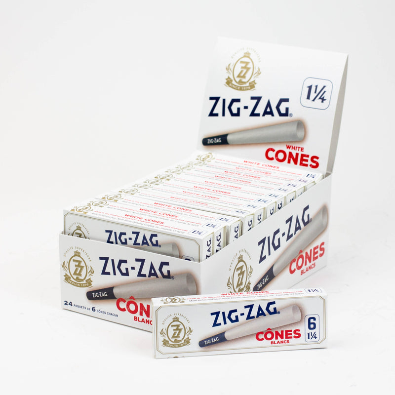 O Pre-Rolled Cones - Zig-Zag White 1 1/4 Papers Box of 24