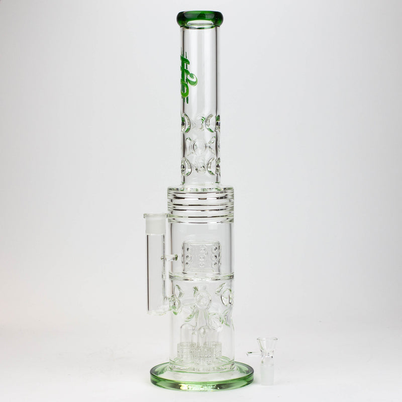 O 18" H2O glass water bong with thriple mini shower head diffuser [H2O-5007]