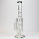 18" H2O glass water bong with triple mini shower head diffuser [H2O-5007] Glass Bong Canadian Distributor Trans Black