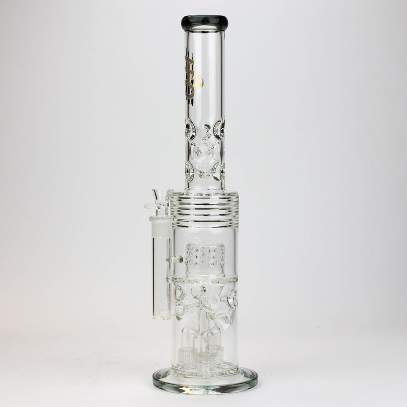 O 18" H2O glass water bong with thriple mini shower head diffuser [H2O-5007]