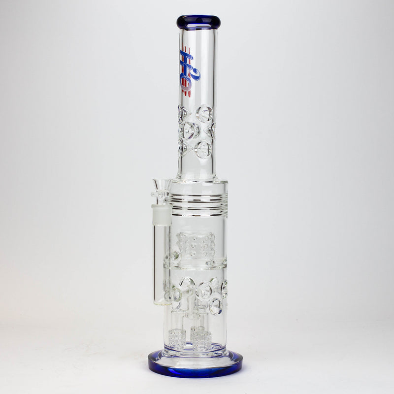 O 18" H2O glass water bong with thriple mini shower head diffuser [H2O-5007]