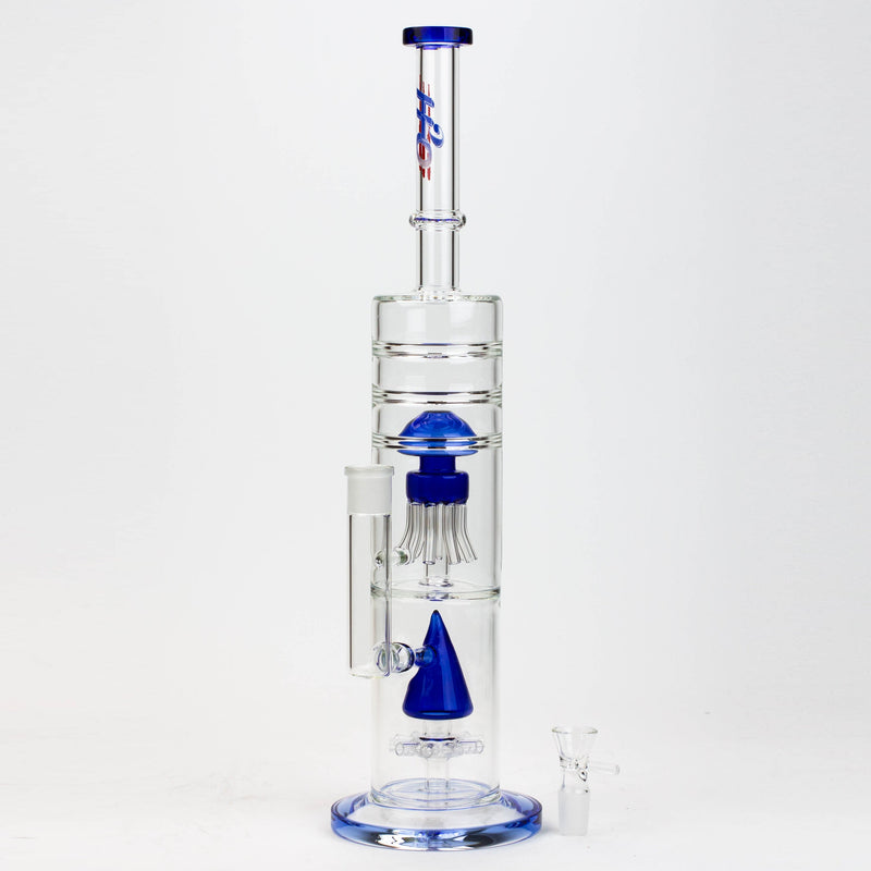 O 17" H2O dual diffuser glass water bong [H2O-5002]