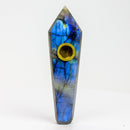 Acid Secs - Natural Labradorite FLASH Smoking Pipe with choke hole Quartz · Stone Pipe Acid Secs Productions Inc. Labradorite Extra Flash