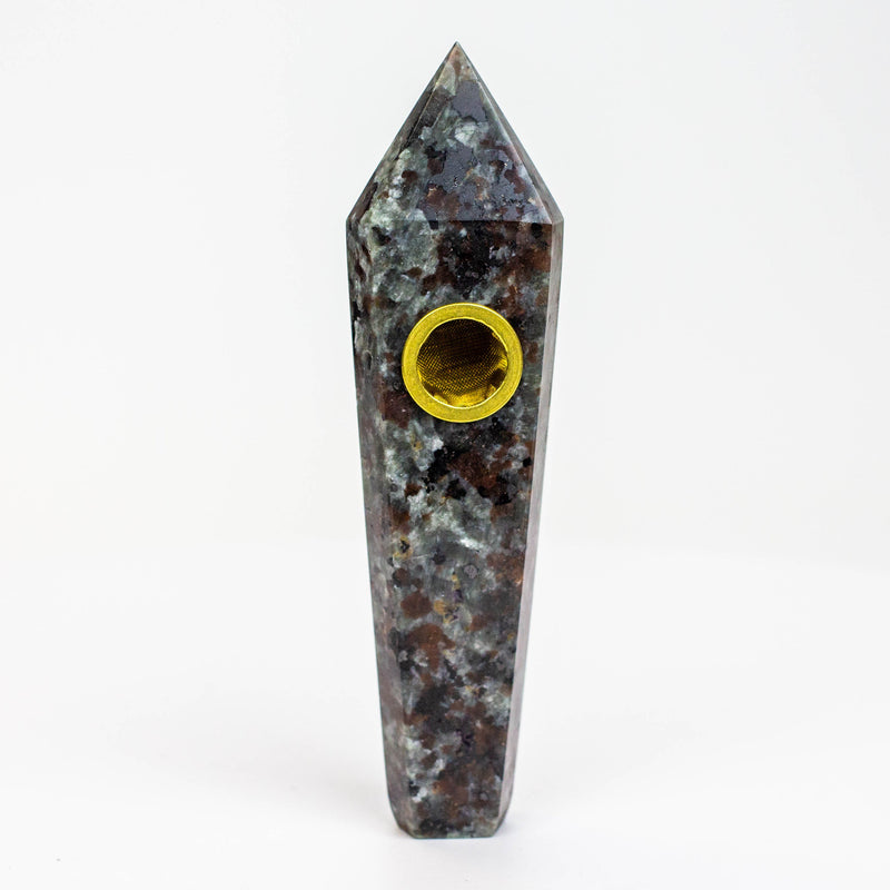 O Acid Secs - Black light Natural Fire Stone Smoking Pipe with choke hole