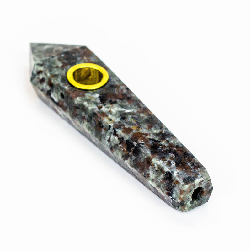 O Acid Secs - Black light Natural Fire Stone Smoking Pipe with choke hole