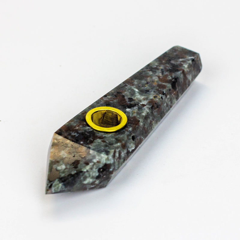 O Acid Secs - Black light Natural Fire Stone Smoking Pipe with choke hole