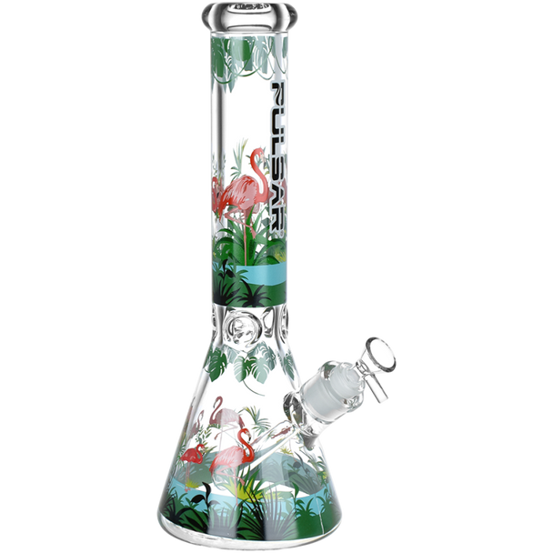 SC Pulsar 14" Chilling Flamingos Beaker Bong