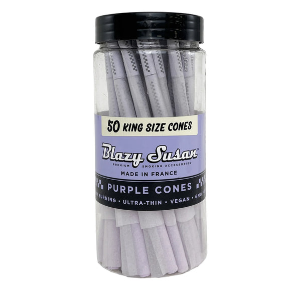 SC Purple Blazy Susan 50 ct King Size Cones Rolling Papers