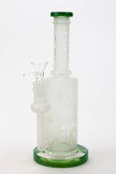 9.5" Sandblasting glass water bong with tire diffuser [Q14] Glass Bong Canadian Distributor Green