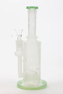 9.5" Sandblasting glass water bong with tire diffuser [Q14] Glass Bong Canadian Distributor Light Green