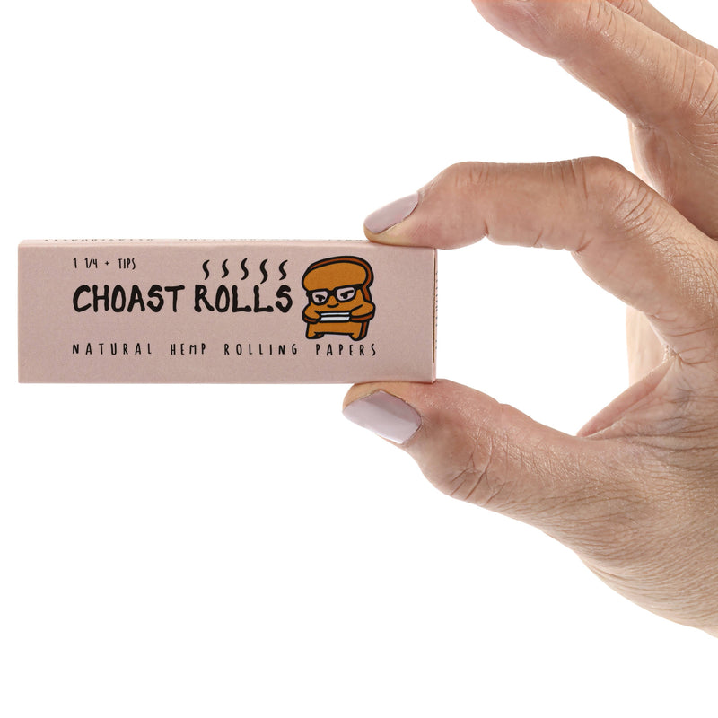 Choast Rolls, Quality Natural Rolling Papers - Carton of 22, Rolling Paper System - 1 1/4'' Papers with Filter Tips and Magnet Closing Lid- - One Wholesale