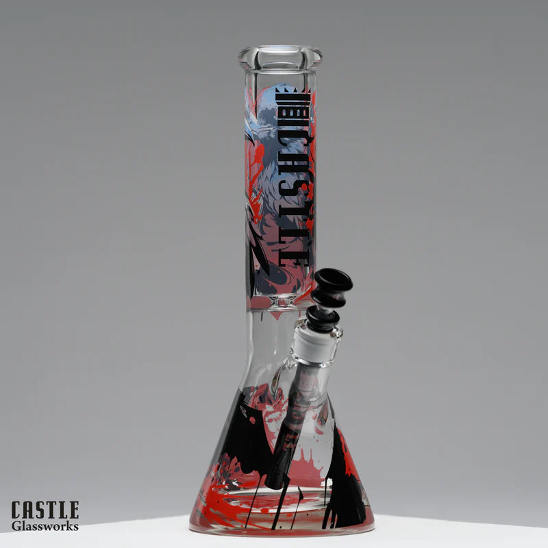 SC Castle Glassworks Raven 14 inch Beaker Bong