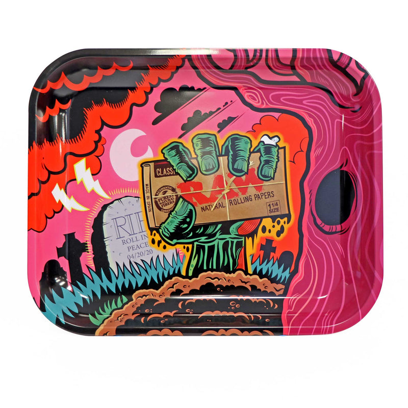Raw Metal Rolling Tray - Zombie Design