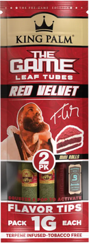 King Palm | 2 Mini Hand-Rolled with flavor tips Box of 20 Leaf Wrap Cannatron The Game Red Velvet