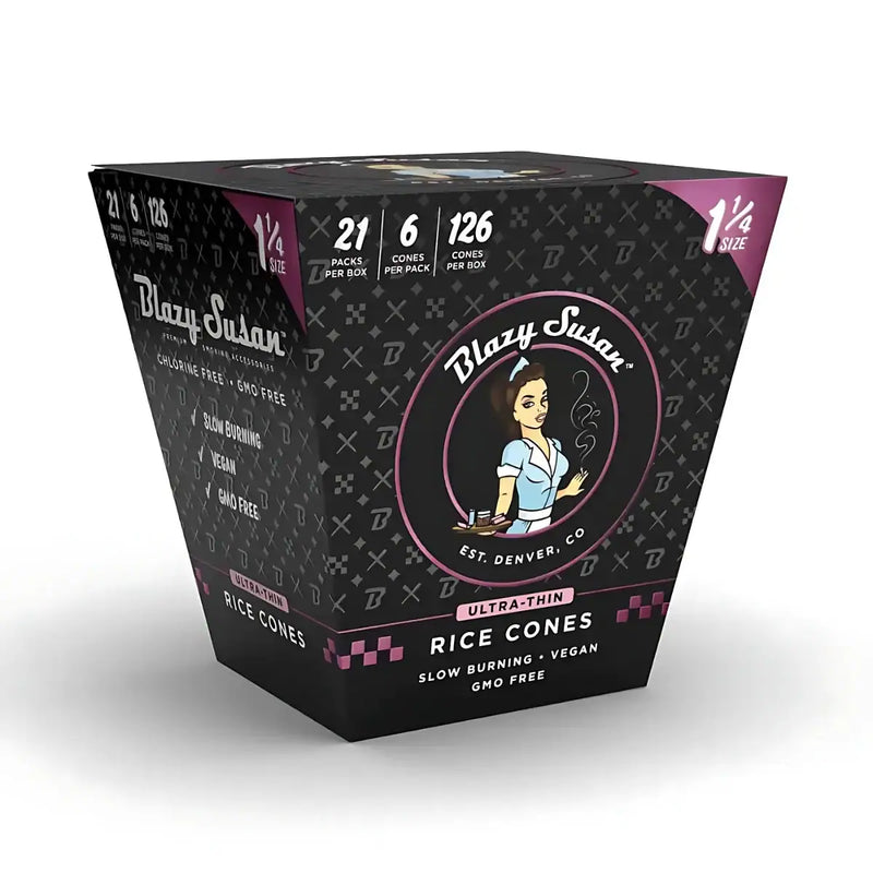 SC Blazy Susan Rice Ultra Thin 1 1/4 Cones 21 ct Rolling Papers