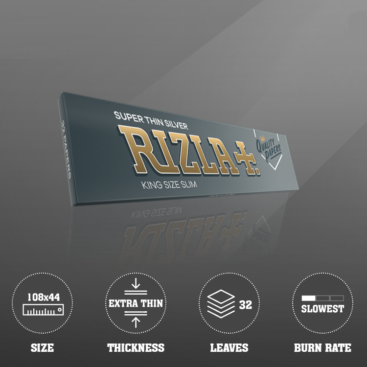 O Rizla | Super Thin Silver King Size Box Of 50