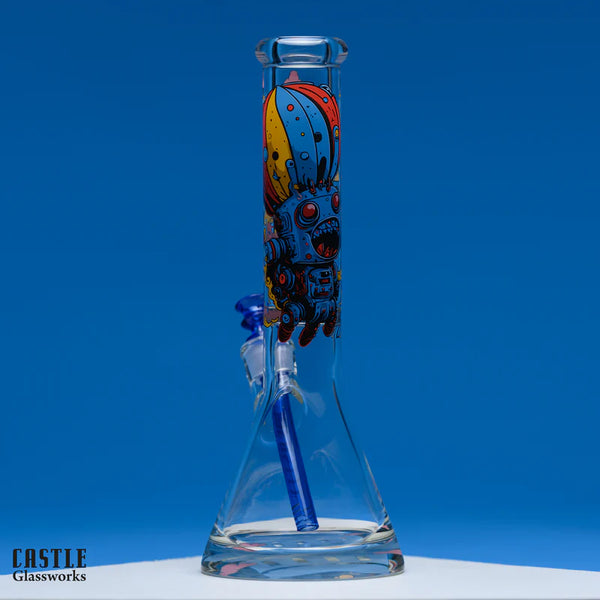 SC Castle Glassworks Robot 14 inch Beaker Bong