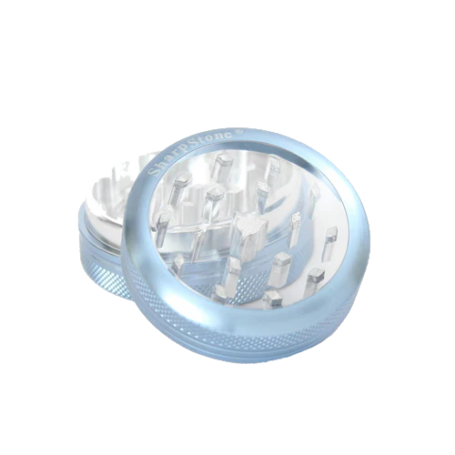 SharpStone® | CLEAR TOP 2 PIECE HERB GRINDER - 2.2" [ GRI906 ] Regular Grinder NIBO Distribution BLUE