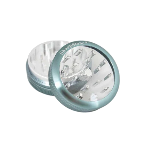SharpStone® | CLEAR TOP 2 PIECE HERB GRINDER - 2.2" [ GRI906 ] Regular Grinder NIBO Distribution GREY