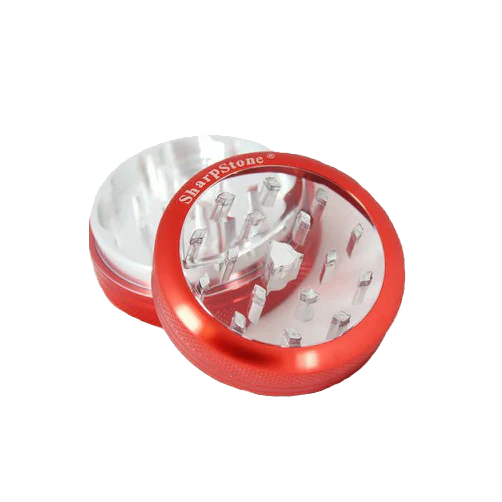 SharpStone® | CLEAR TOP 2 PIECE HERB GRINDER - 2.2" [ GRI906 ] Regular Grinder NIBO Distribution BURGUNDY