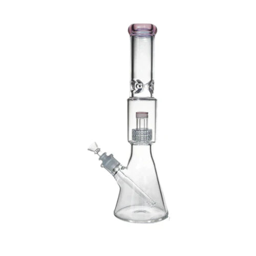 16" 7mm Colored Beaker Bong – Premium Thick Glass with Grid Perc Glass Bong ONE