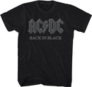 AC/DC | "BACK IN BLACK" Men's T-Shirt Black - Officially Licensed Short Sleeve Philcos Medium