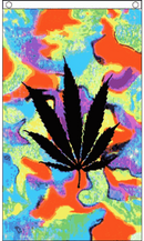 Flag - Tie-Dye Black Leaf